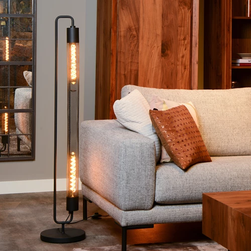 Lucide CALIXT - Stehlampe - 2xE27 - Schwarz - Atmosphäre 1